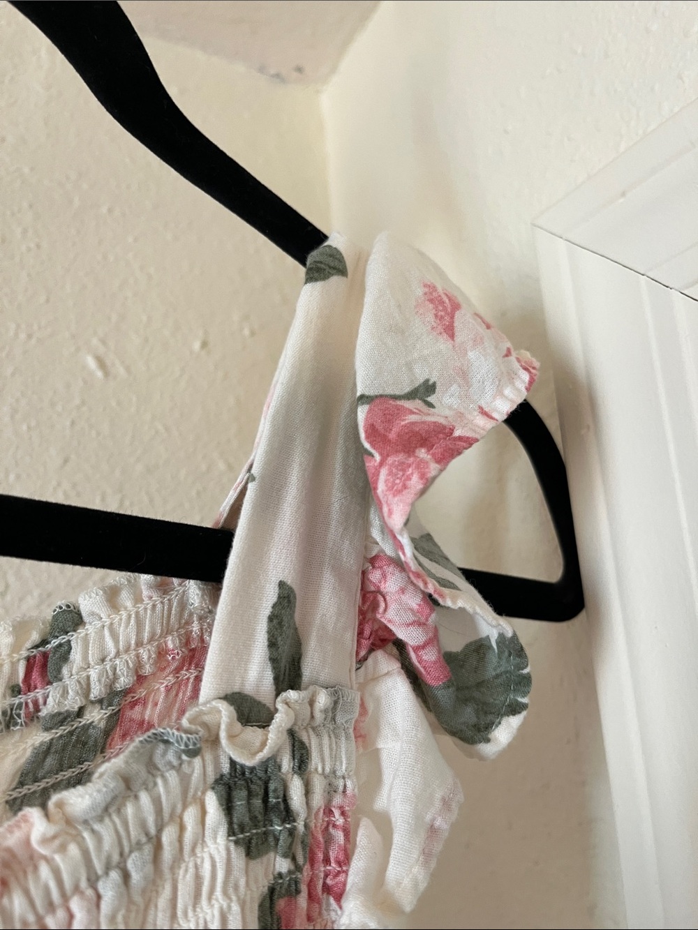Old Navy Cream Midi Dress with Pink Rose Print - Picture 9 of 13
